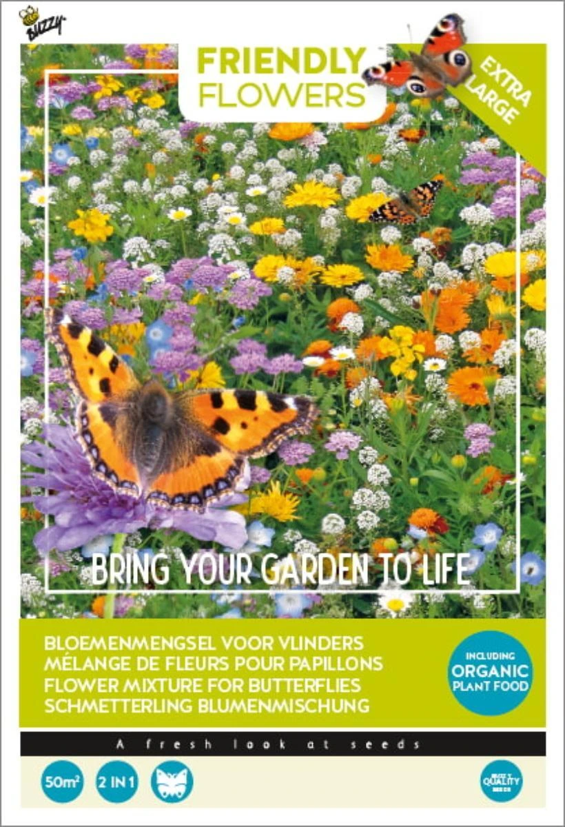 Buzzy Friendly Flowers Mix Vlinders 50 M2 3 Buzzy Friendly Flowers Mix Vlinders 50 M2